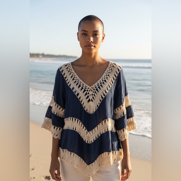Cato Tops - Cato Crochet Top/Swim Cover Up